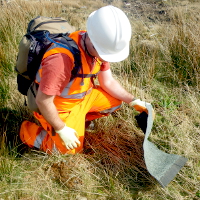 Chris looking under felt